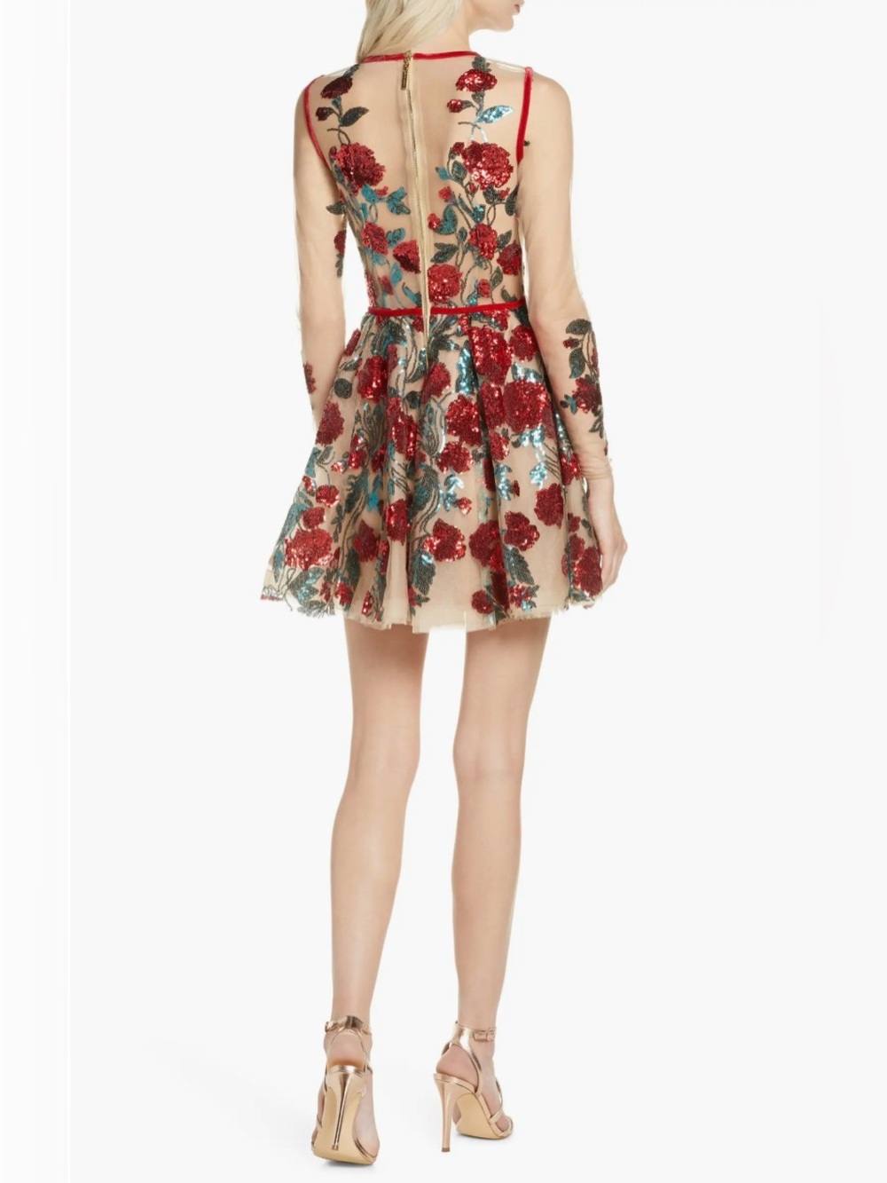 NWOT Bronx and Banco Rafaella Floral Sequin Long Sleeve Minidress. Size S - Picture 14 of 15